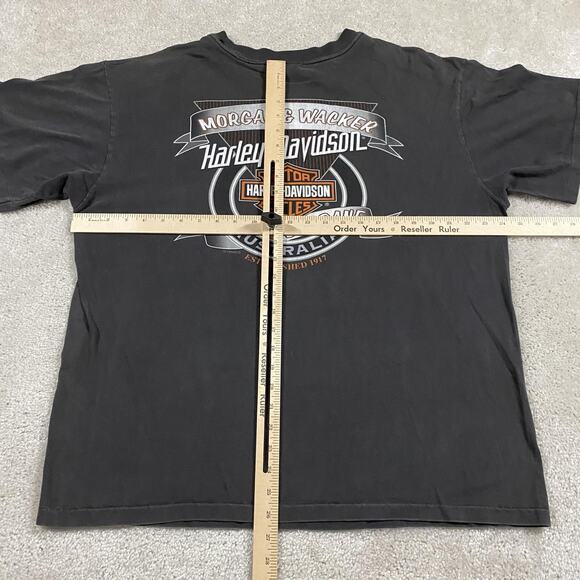 VTG Harley-Davidson Shirt Mens XL Australia Brisbane Morgan & Wacker 90s BIker - Picture 7 of 10
